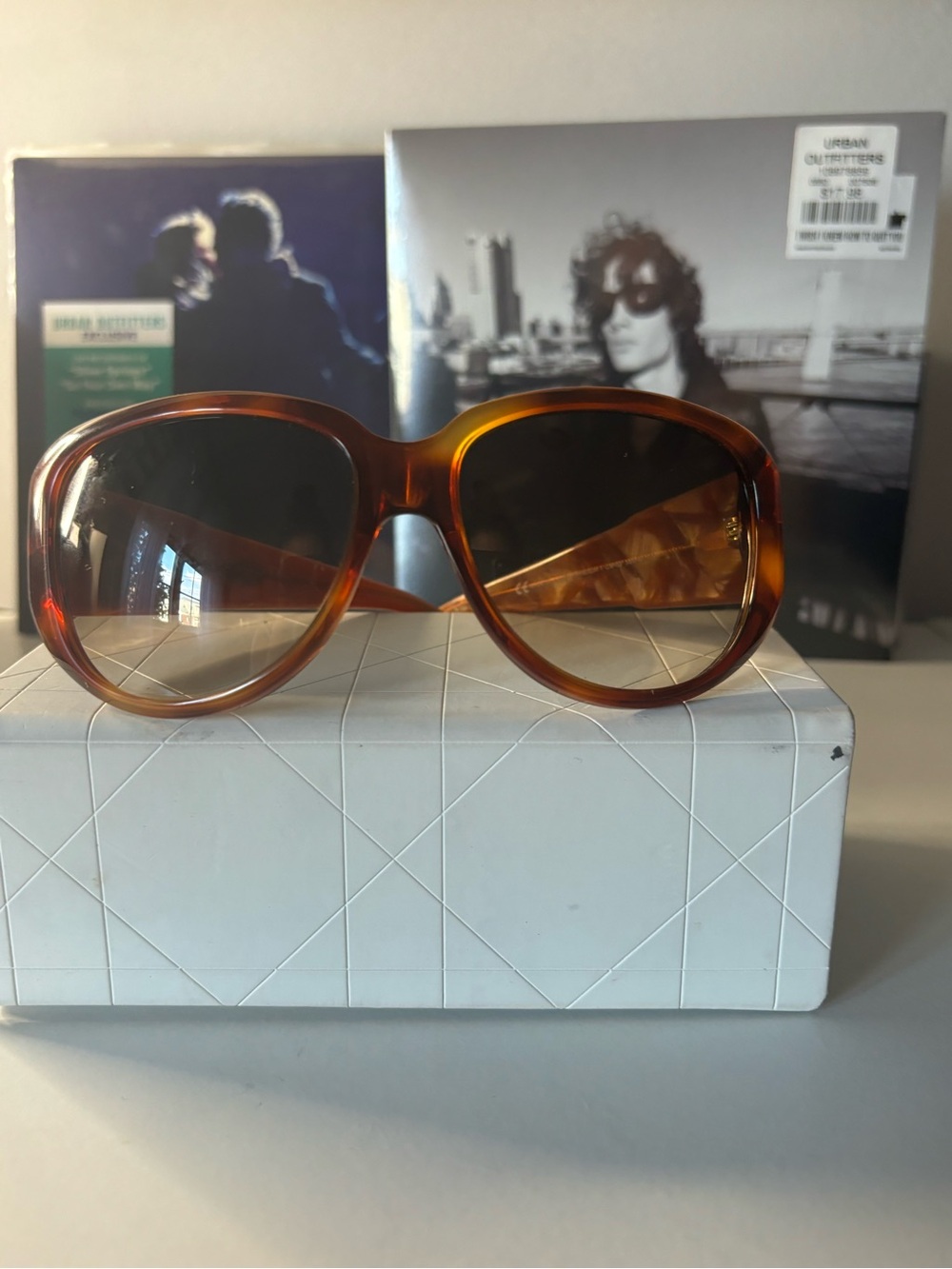 Christian Dior Swarovski Crystal Acetate amber Italian sunglasses